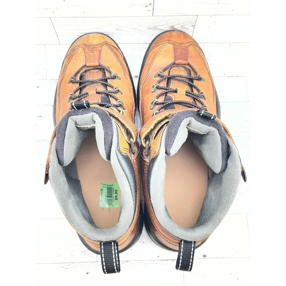 Dr Comfort Ranger 9420 Men Brown Leather Hiking Boots Hook Loop Strap 11M